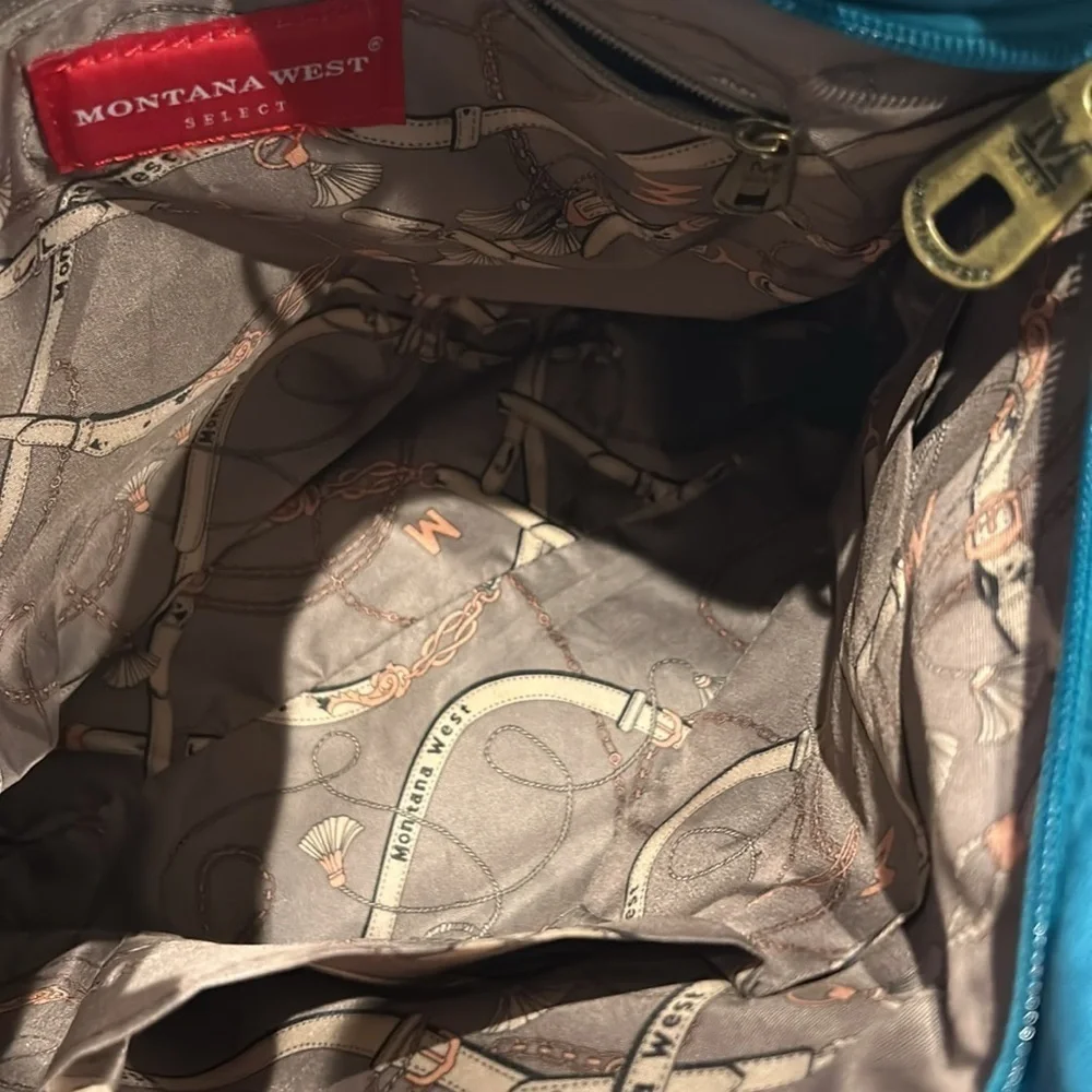 Montana West blue and brown hobo shoulder bag